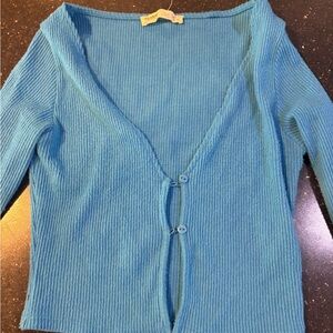 Pull&Bear Blue Ribbed Cardigan